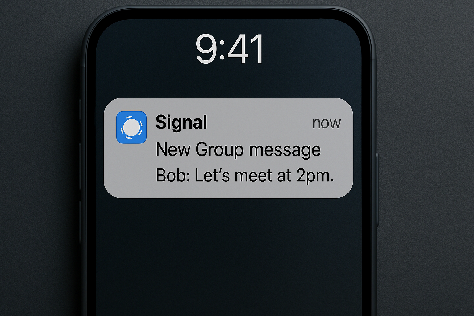 Signal group notification on mobile device